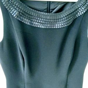 Slimming little black dress with collar detail